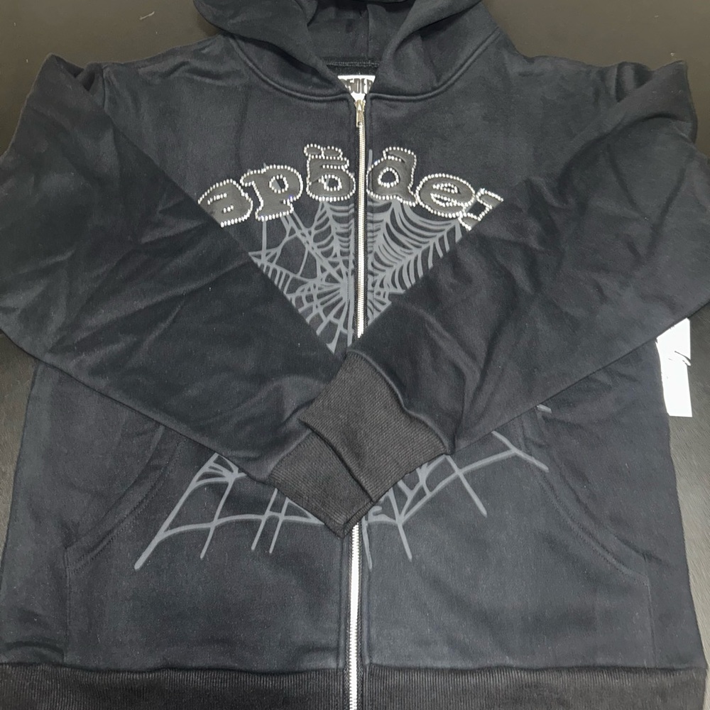 Black Spider zip up hoodie size L